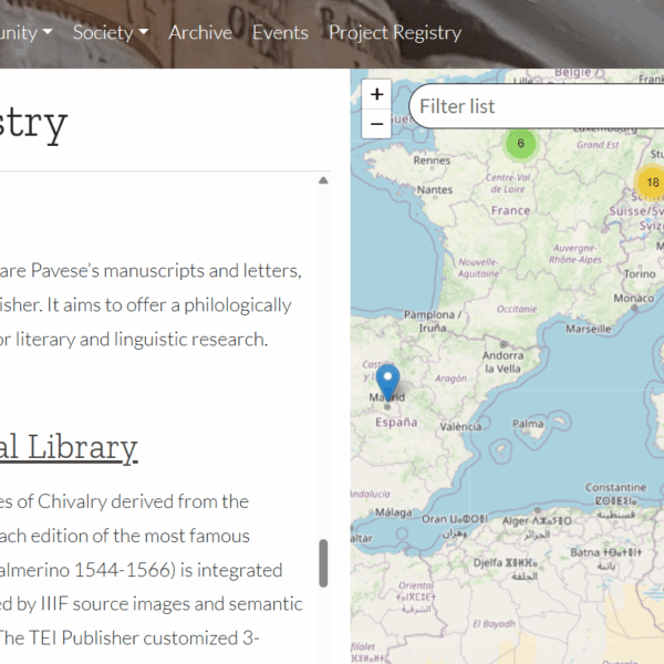PAVES-e entra nel Project Registry di TEI Publisher